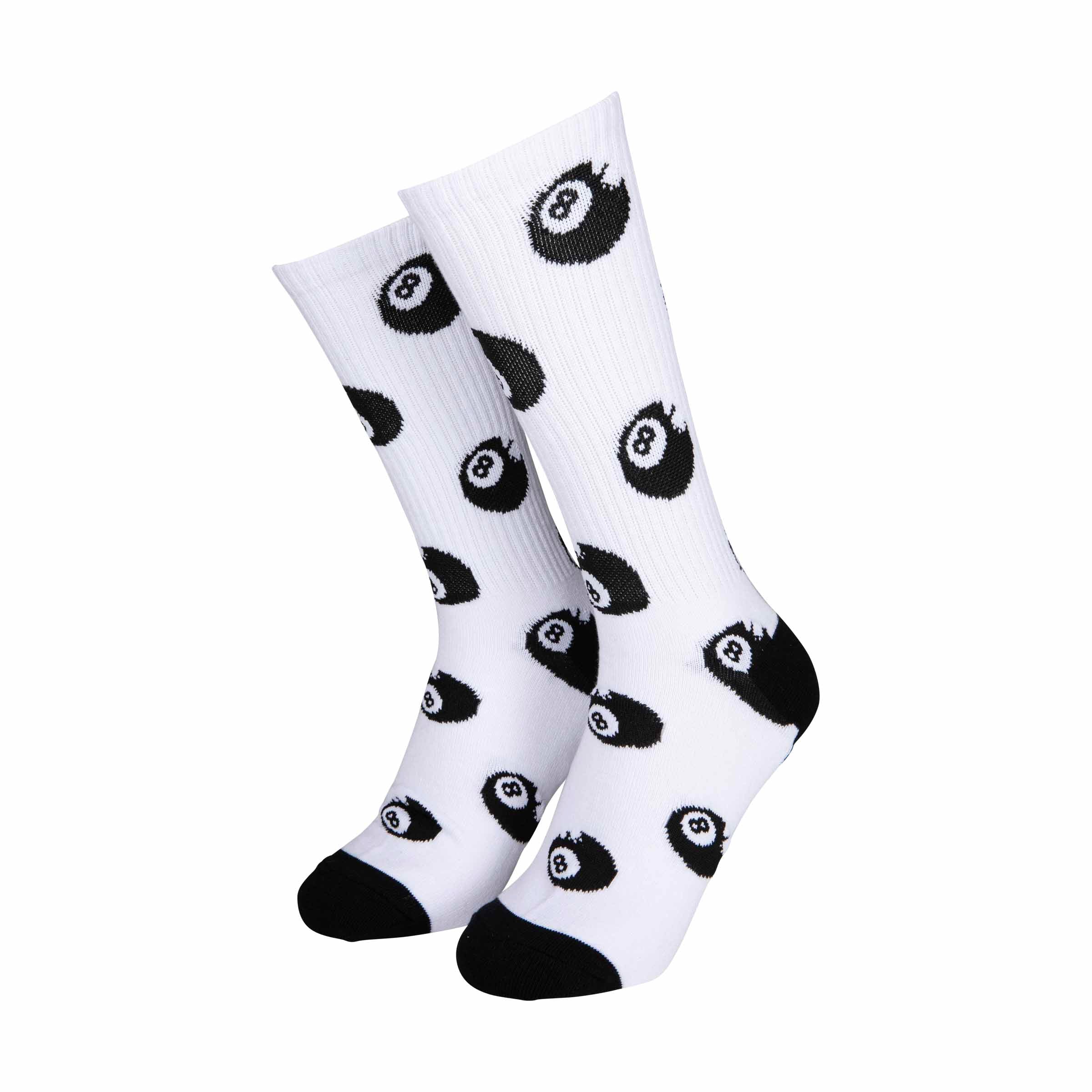 Santa Cruz Winkowski Eight Ball Socks(2 Pack)-White/Black | Santa Cruz | - Northshore Newquay - Surf/Skate Shop