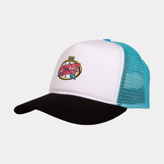 Santa Cruz Grabke Clock Dot Meshback Cap-Black/Pacific Blue | Santa Cruz |