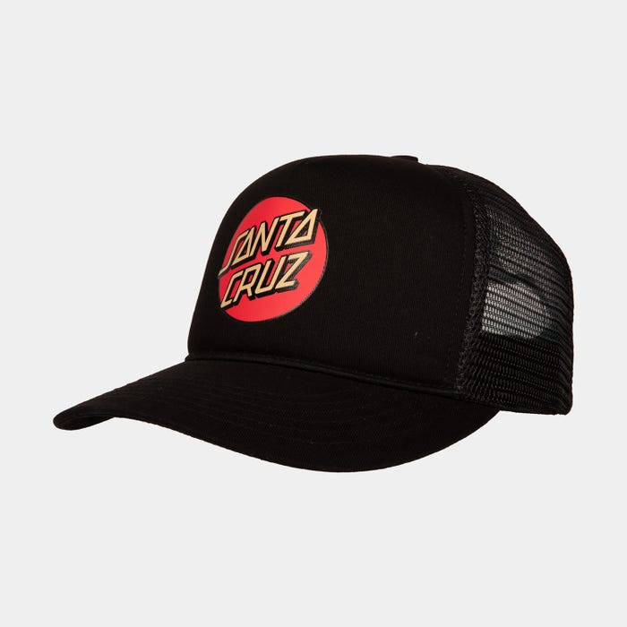 Santa Cruz Classic Dot Meshback Cap-Black/Black | Santa Cruz | Cap - Northshore Newquay - Surf/Skate Shop