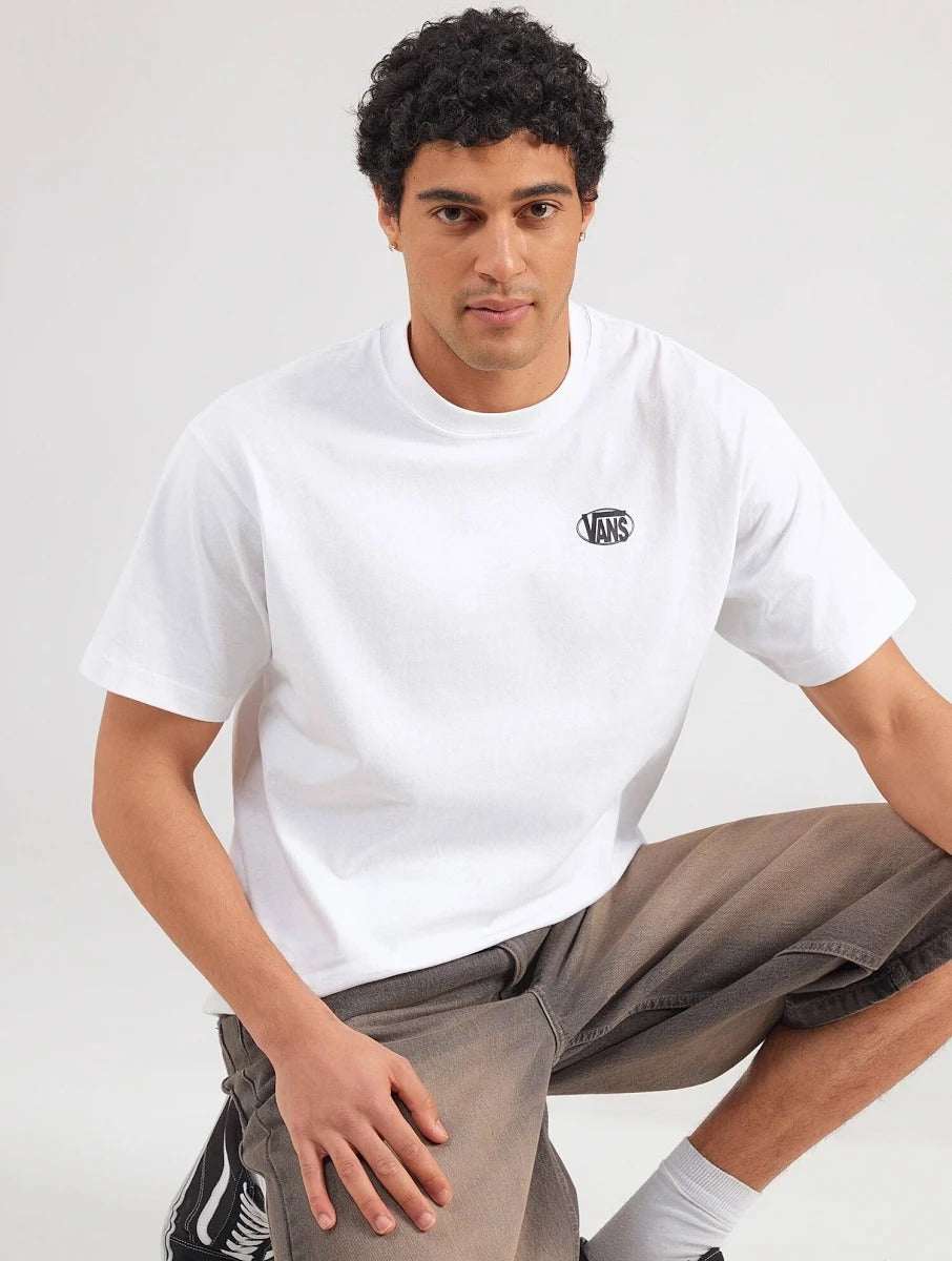Vans OVAL LOGO LOOSE SS TEE - White | Vans | Mens T-Shirts - Northshore Newquay - Surf/Skate Shop