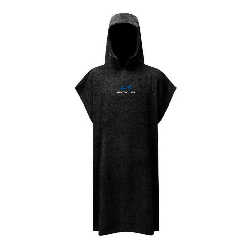 Sola Towelling Changing Poncho - Black | Sola | Changing Robe - Northshore Newquay - Surf/Skate Shop