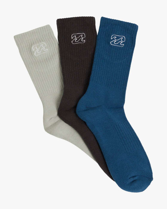 Billabong Wash Wave 3pack Socks-Multi | Billabong | Sports socks