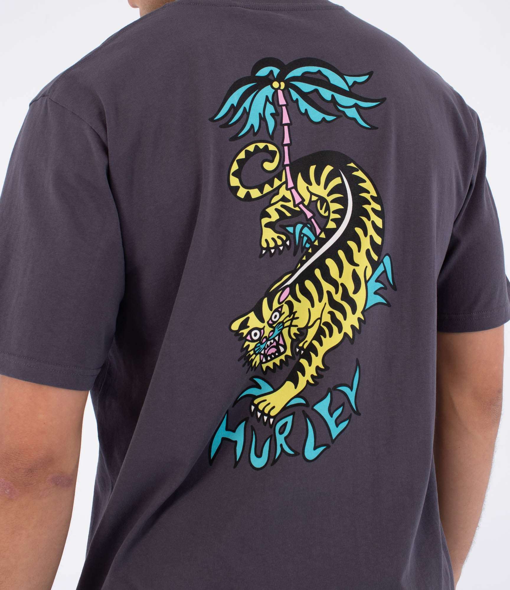 Hurley Etam Tiger T-Shirt-Dark Stone Grey | Hurley | - Northshore Newquay - Surf/Skate Shop