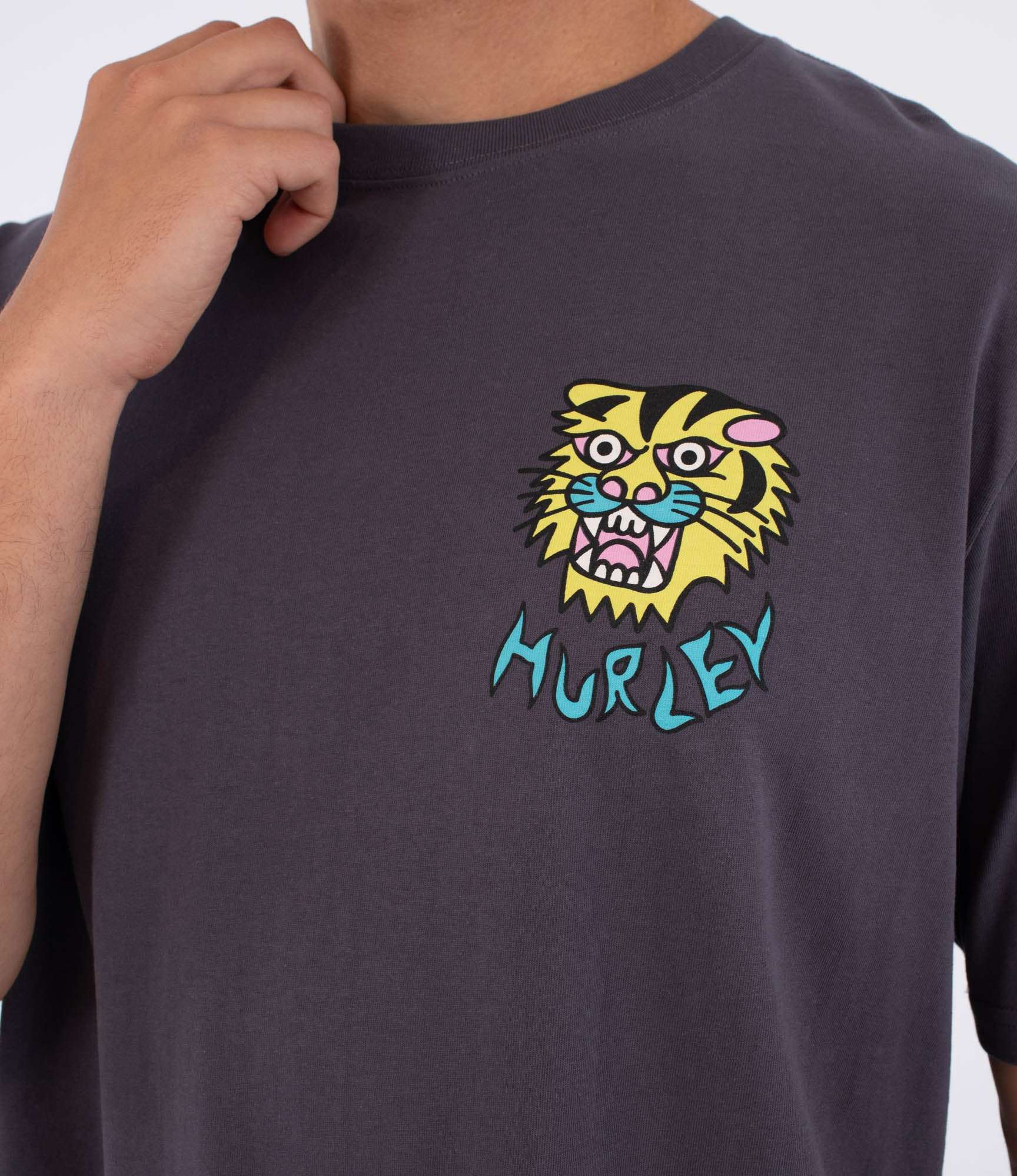 Hurley Etam Tiger T-Shirt-Dark Stone Grey | Hurley | - Northshore Newquay - Surf/Skate Shop