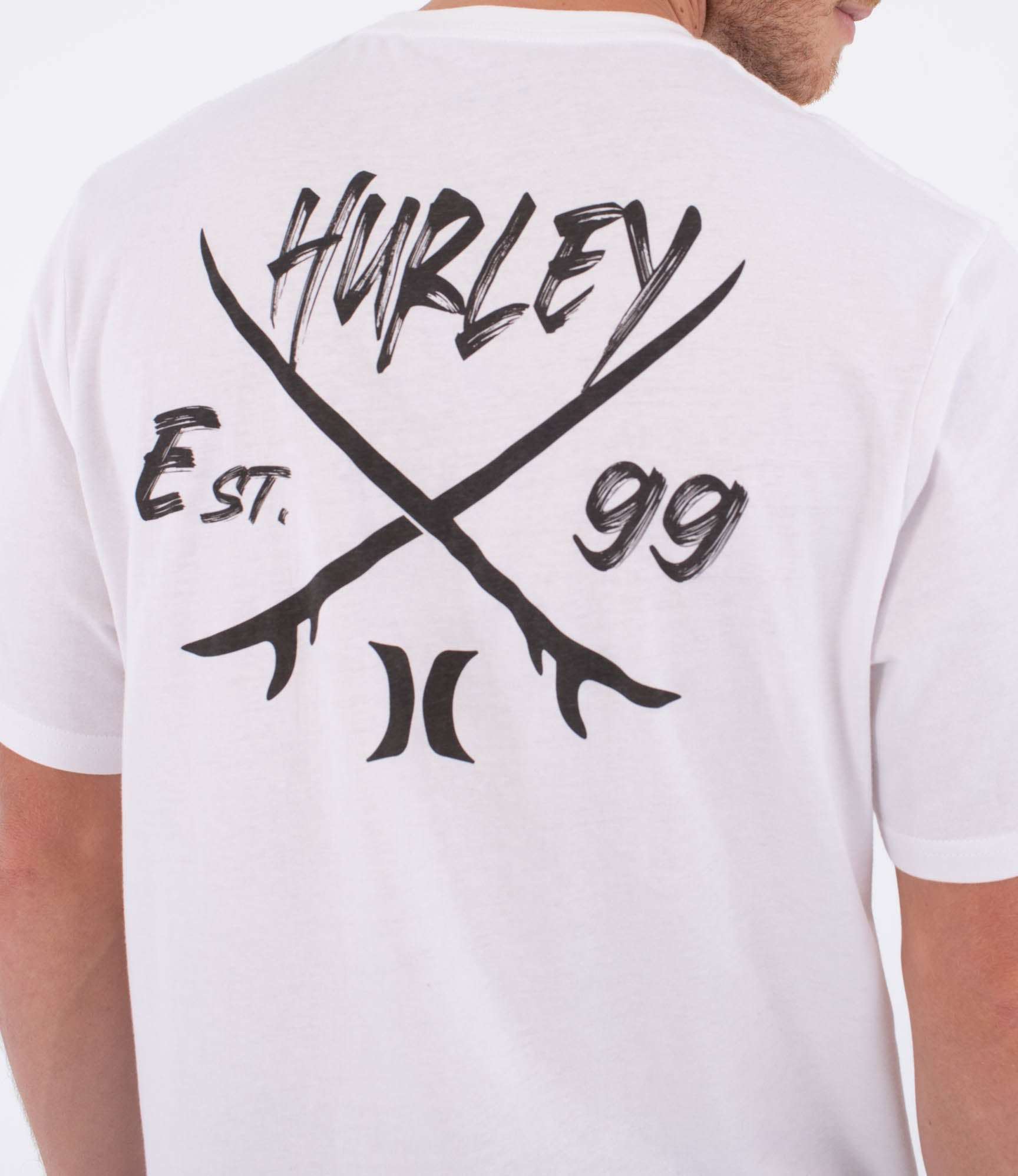 Hurley Evy Printing Press T-Shirt-White | Hurley | - Northshore Newquay - Surf/Skate Shop