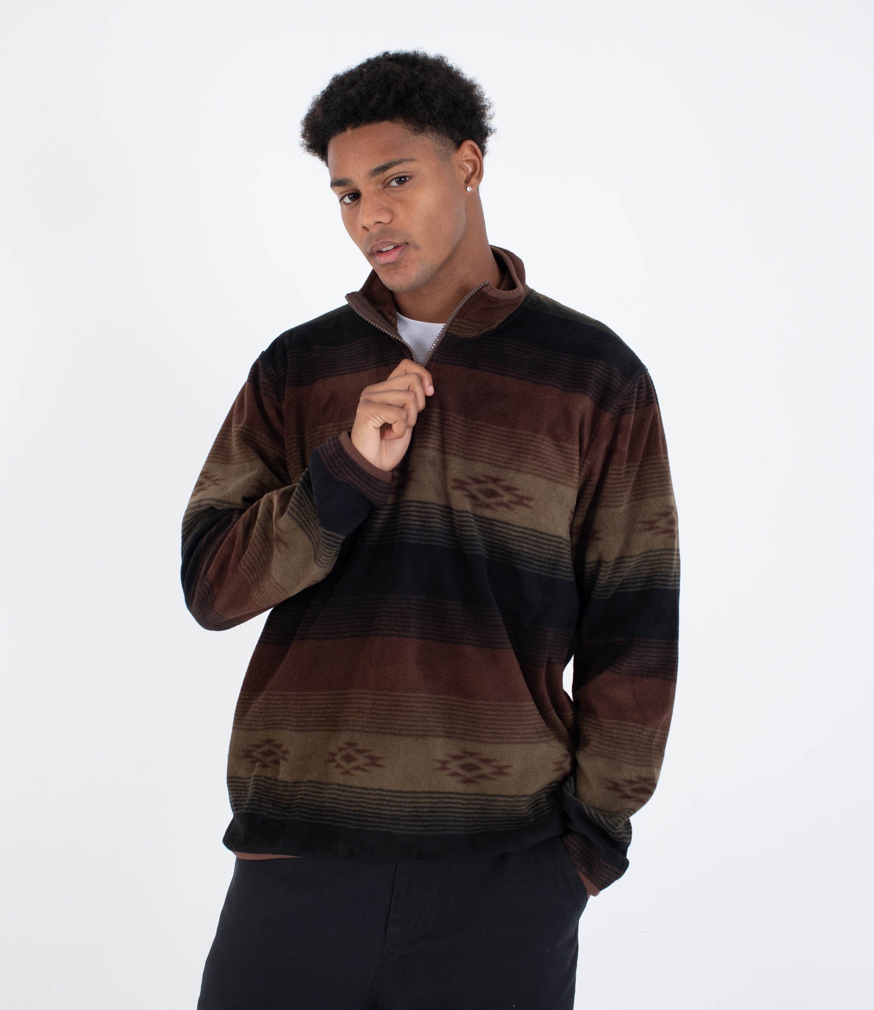 Hurley Mesa Windchill 1/4 Zip fleece-Expresso | Hurley | Fleece - Northshore Newquay - Surf/Skate