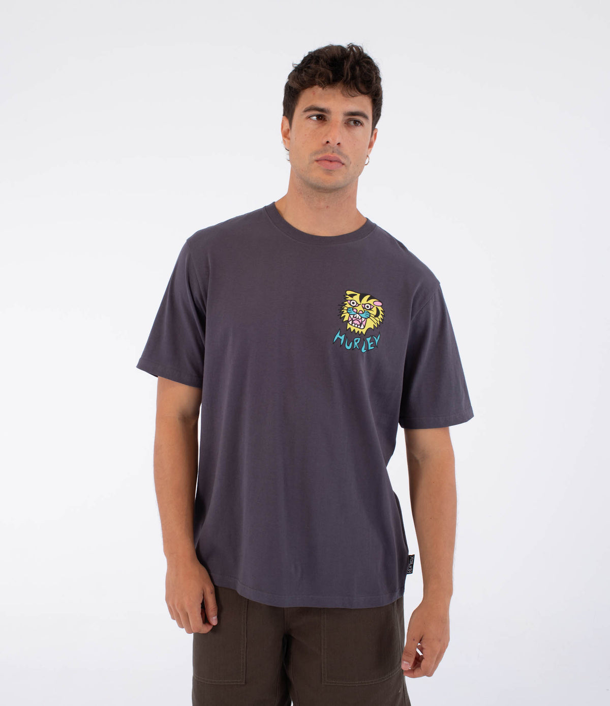 Hurley Etam Tiger T-Shirt-Dark Stone Grey | Hurley | - Northshore Newquay - Surf/Skate Shop