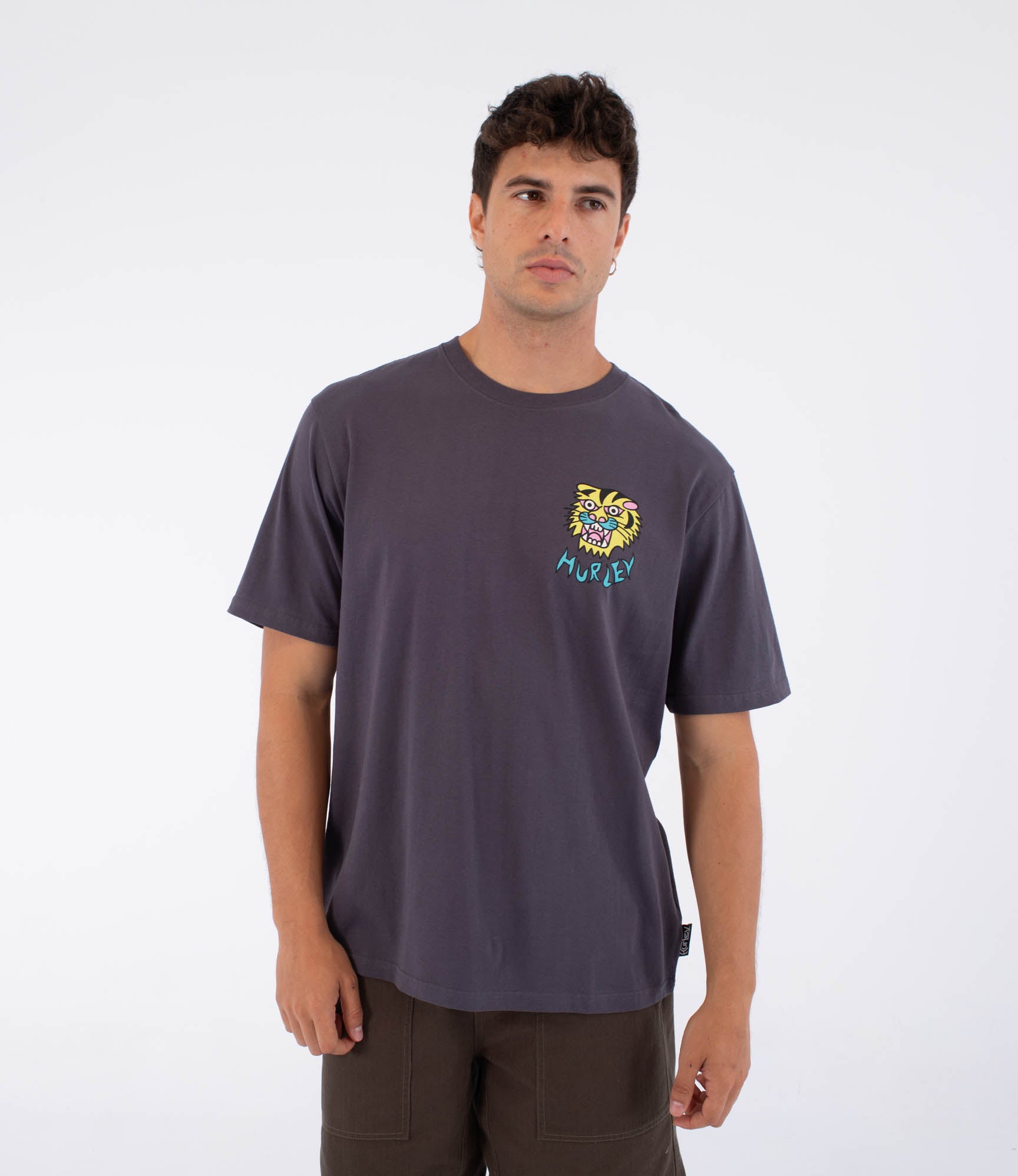 Hurley Etam Tiger T-Shirt-Dark Stone Grey | Hurley | - Northshore Newquay - Surf/Skate Shop