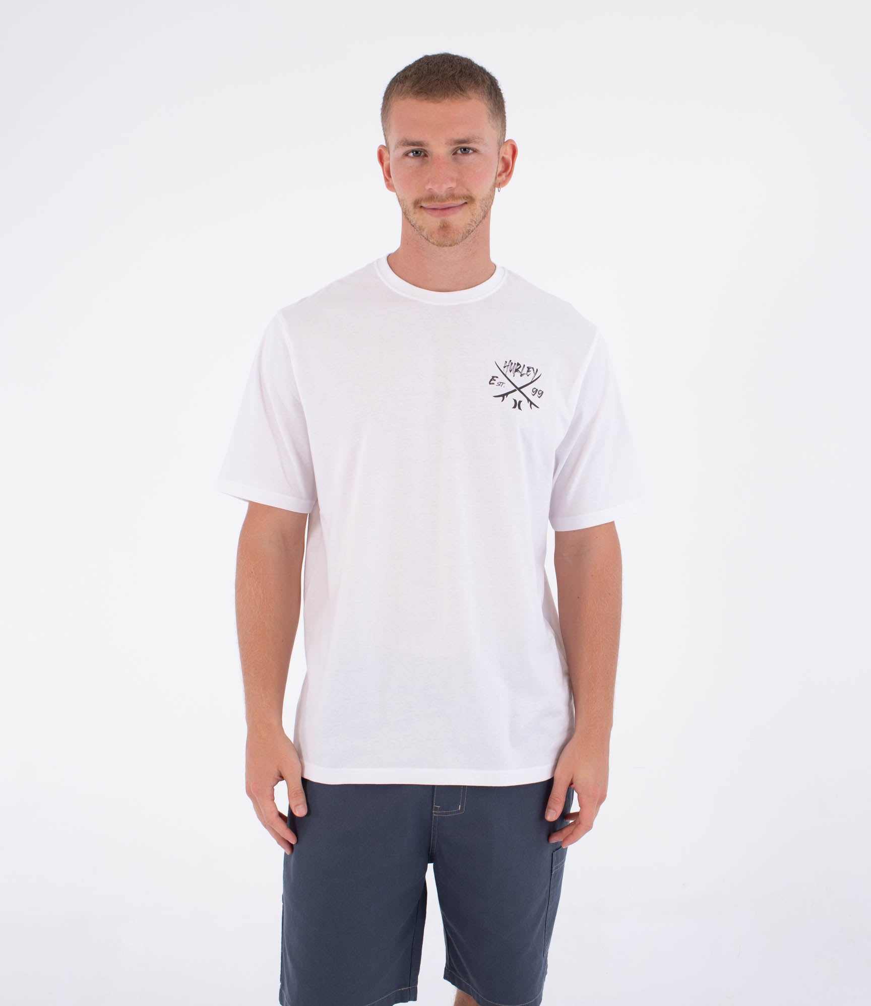 Hurley Evy Printing Press T-Shirt-White | Hurley | - Northshore Newquay - Surf/Skate Shop