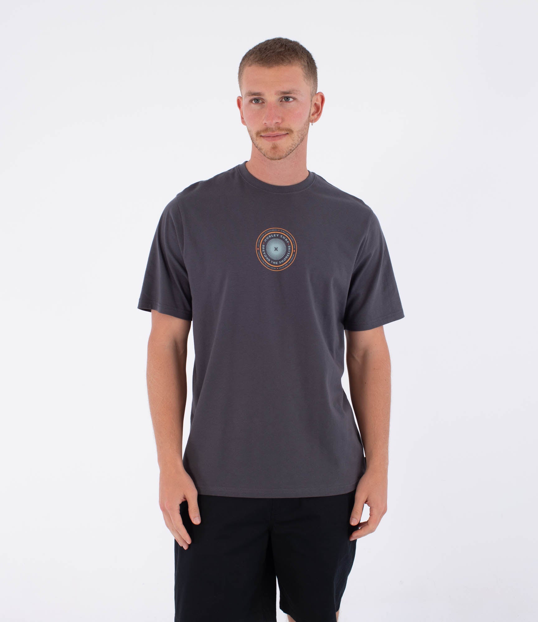 Hurley Pinheiros Printing Press T-Shirt-Dark Stone Grey | Hurley | - Northshore Newquay - Surf/Skate Shop