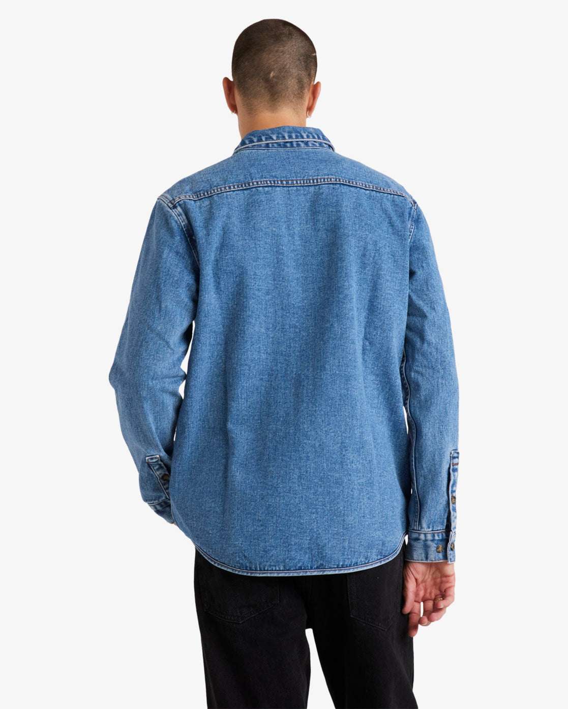 RVCA Classics Long Sleeves Shirt-Vintage Blue | RVCA | Shirt