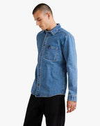 RVCA Classics Long Sleeves Shirt-Vintage Blue | RVCA | Shirt