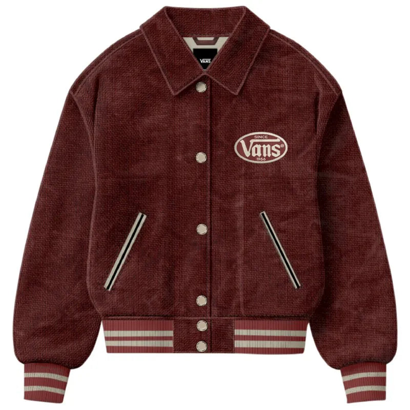 Vans Milliken Varsity Jacket Poppy Emb | Vans | - Northshore Newquay - Surf/Skate Shop